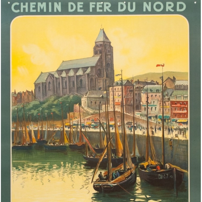 Affiche ancienne de voyage - Hallo - Circa 1920 - Le Tréport - 105 par 75 cm - 2