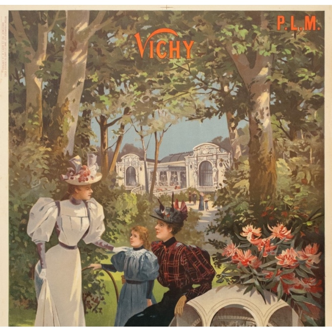 Vintage travel poster - Hugo d'Alési - Circa 1900 - Vichy Auvergne France - 41.5 by 29.3 inches - 2