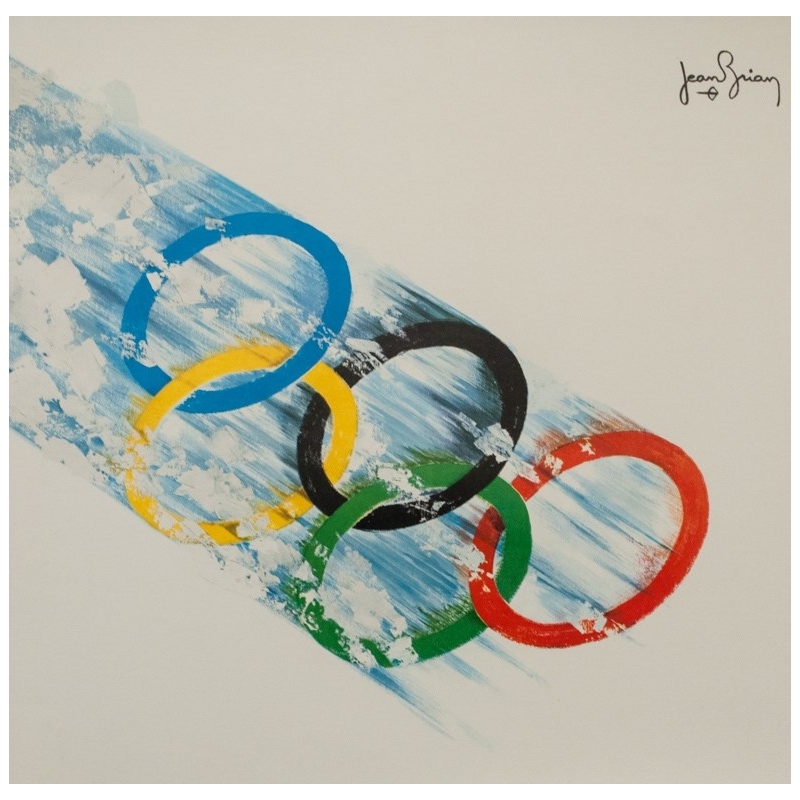 Affiche ancienne originale - Jean Brian - 1968 - Jeux Olympiques Grenoble 1968 - 95.5 par 63.5 cm - 2