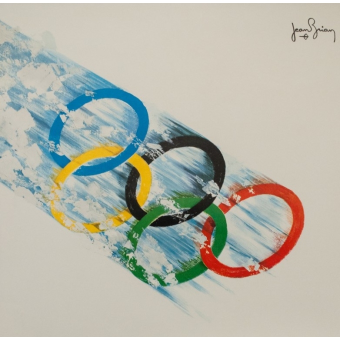 Affiche ancienne originale - Jean Brian - 1968 - Jeux Olympiques Grenoble 1968 - 95.5 par 63.5 cm - 2