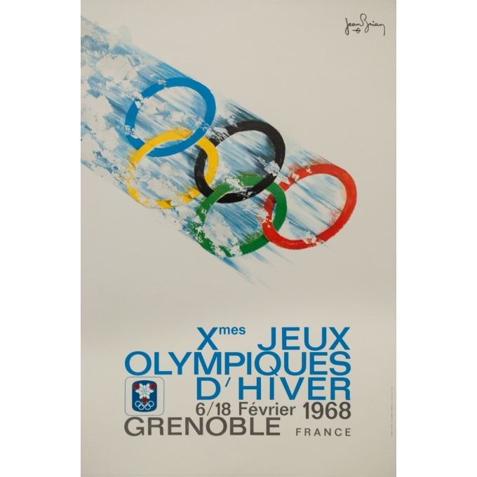 Vintage poster - Jean Brian - 1968 - Jeux Olympiques Grenoble 1968 - 37.6 by 25 inches Vintage poster - Jean Brian - 1968 - Jeux Olympiques Grenoble 1968 - 37.6 by 25 inches