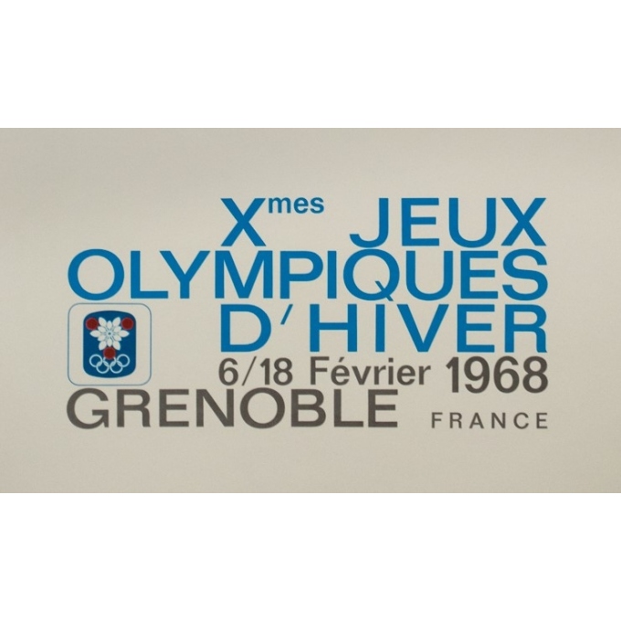 Affiche ancienne originale - Jean Brian - 1968 - Jeux Olympiques Grenoble 1968 - 95.5 par 63.5 cm - 3