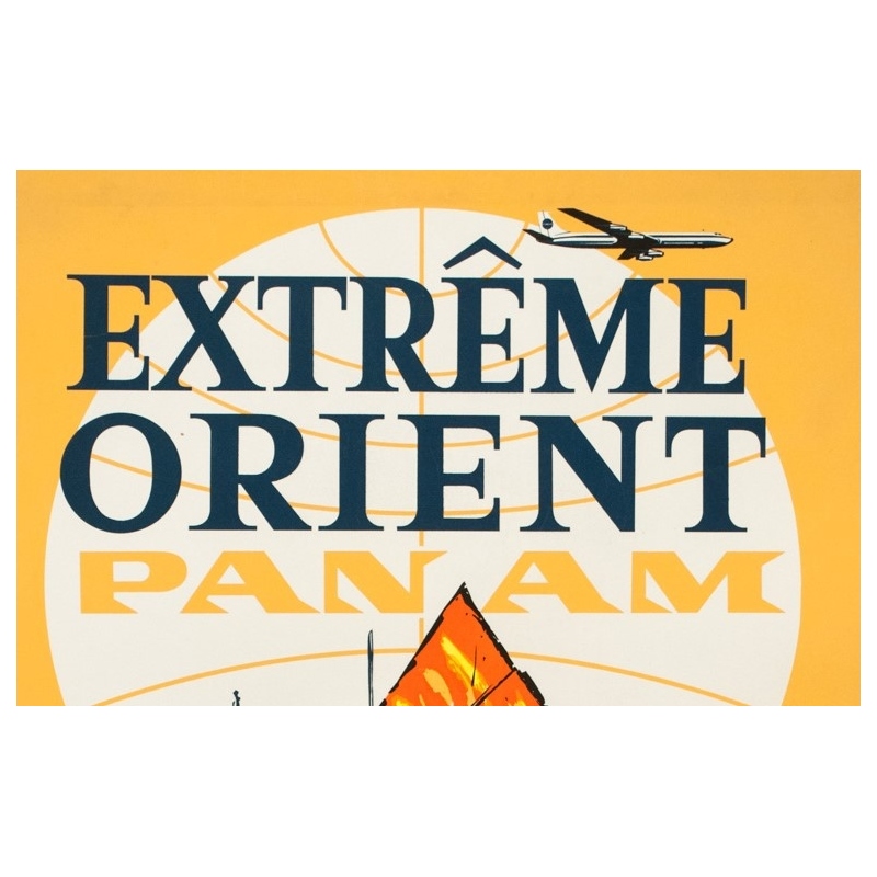 Vintage travel poster - Anonyme - 1960 - Extrême Orient Panam - 39.8 by 25 inches - 2