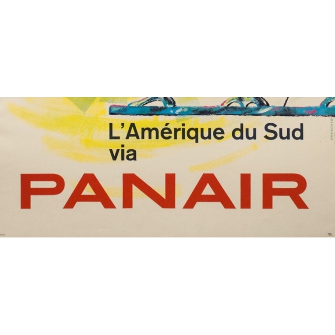 Affiche ancienne de voyage - Drescher - 1960 - Amérique Du Sud Panair - 99.5 par 63.5 cm - 3