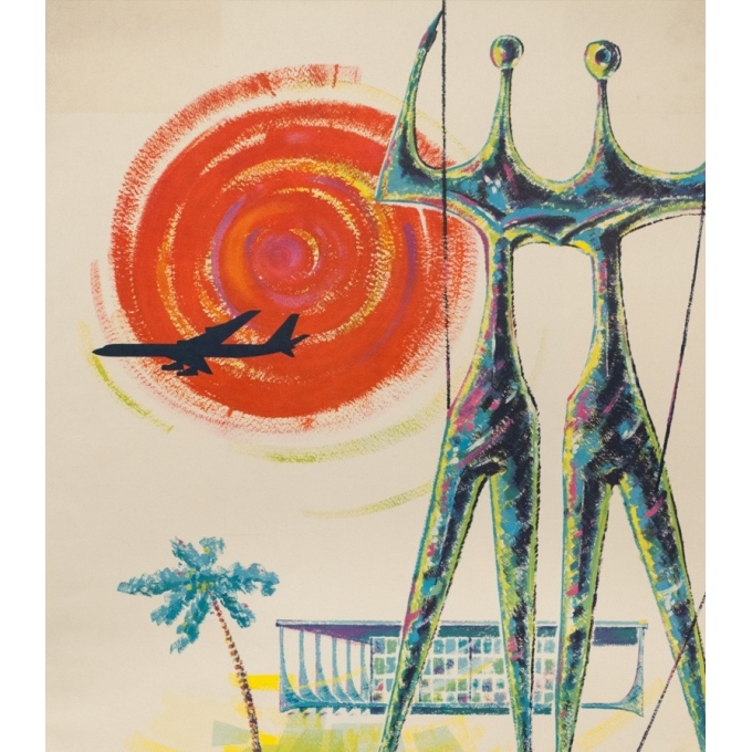 Vintage travel poster - Drescher - 1960 - Amérique Du Sud Panair - 39.2 by 25 inches - 2 Vintage travel poster - Drescher - 1960 - Amérique Du Sud Panair - 39.2 by 25 inches - 2