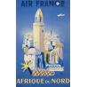 Affiche ancienne de voyage de Villemot 1946 - Air France Afrique Du Nord