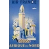 Vintage travel poster - Villemot - 1946 - Air France Afrique Du Nord - 39.4 by 24.4 inches