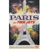 Affiche ancienne originale de voyage - TWA Jets Paris - David Klein - 106 par 63 cm Affiche ancienne originale de voyage - TWA Jets Paris - David Klein - 106 par 63 cm
