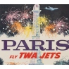 Affiche ancienne de voyage - David Klein - Circa 1960 - TWA Jets Paris - 106 par 63 cm - 2 Affiche ancienne de voyage - David Klein - Circa 1960 - TWA Jets Paris - 106 par 63 cm - 2