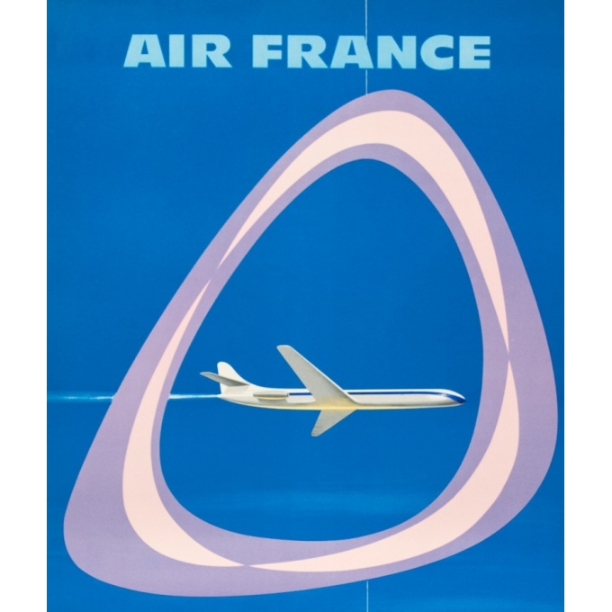 Affiche ancienne de voyage - Jean Colin - 1959 - Air France Caravelle - 99.5 par 62 cm - 2