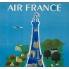 Affiche ancienne de voyage - Villemot - 1952 - Air France Tour Eiffel - 99 par 62.5 cm - 2