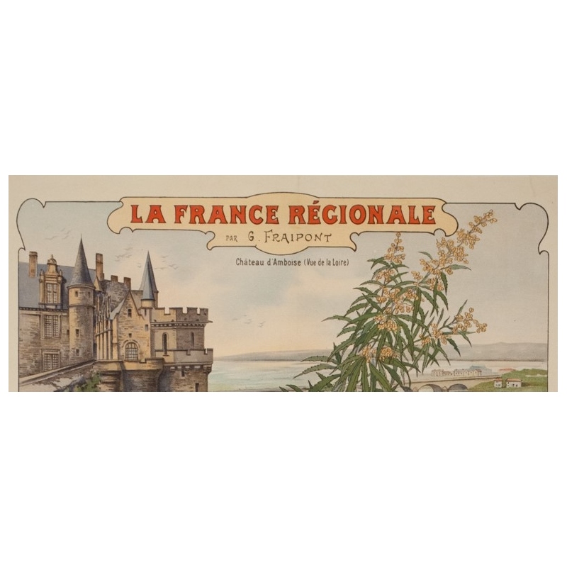 Vintage travel poster - Gustave Fraipont - Circa 1900 - France Régionale Auvergne Centre Loire - 30.3 by 22 inches - 2