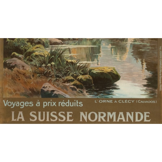 Vintage travel poster - Hallé - Circa 1920 - Orne Clécy La Suisse Normande - 41.1 by 29.1 inches - 3