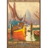 Affiche ancienne de voyage - René Péan - Circa 1910 - Londres Tamise Saint Paul Gb Uk - 104.5 par 74 cm