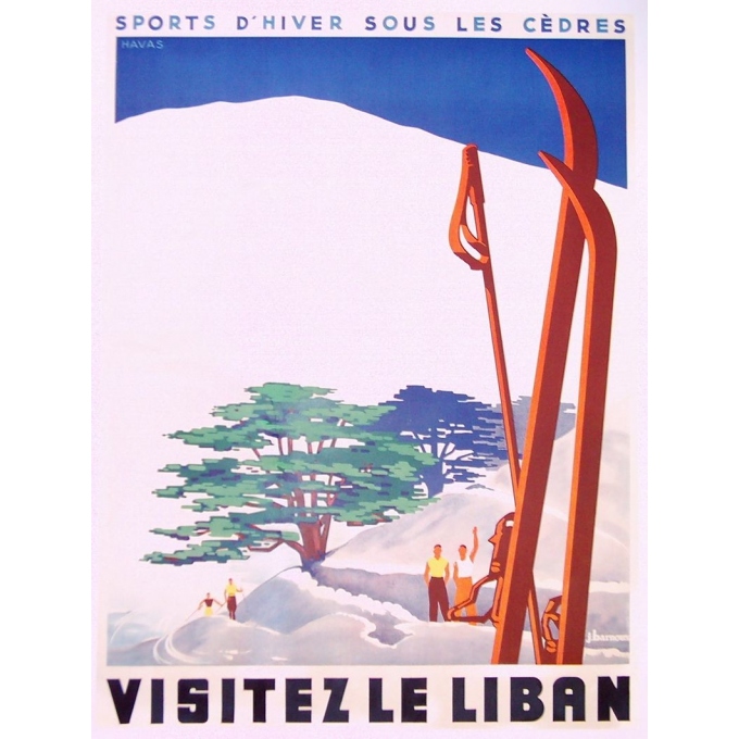 Original vintage poster Visit Lebanon signed by HAVAS. Elbé Paris.