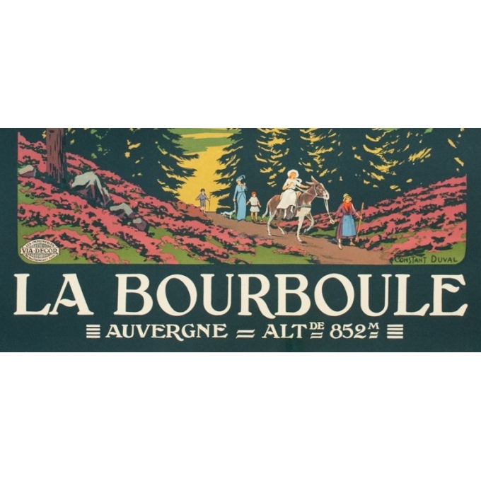 Vintage travel poster - Constant Duval - Circa 1920 - La Bourboule Auvergne Chemins de Fer d'Orléans - 41.1 by 29.5 inches - 3 Vintage travel poster - Constant Duval - Circa 1920 - La Bourboule Auvergne Chemins de Fer d'Orléans - 41.1 by 29.5 inches - 3
