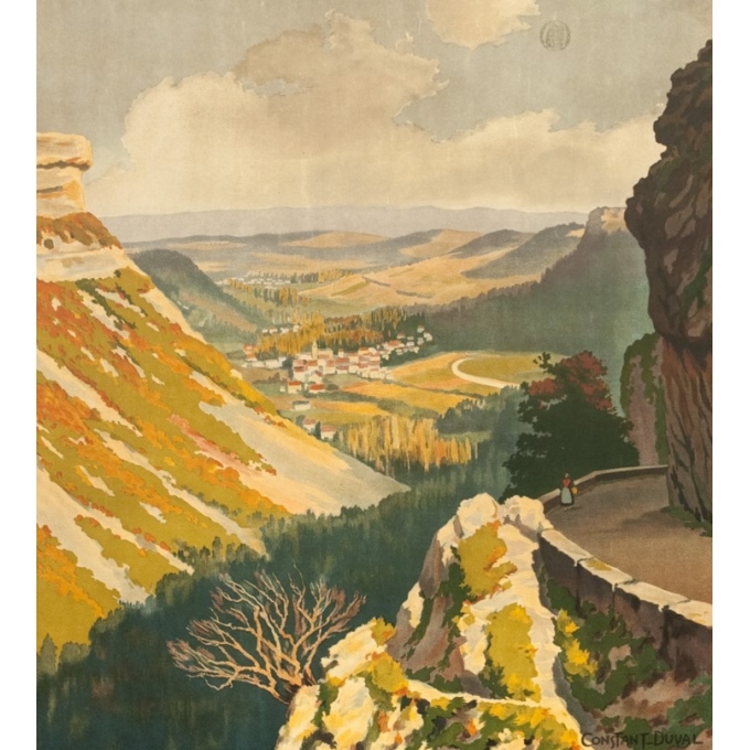 Affiche ancienne de voyage - Constant Duval - 1924 - Vallon D'Autoire Quercy Lot - 101.5 par 71.5 cm - 2