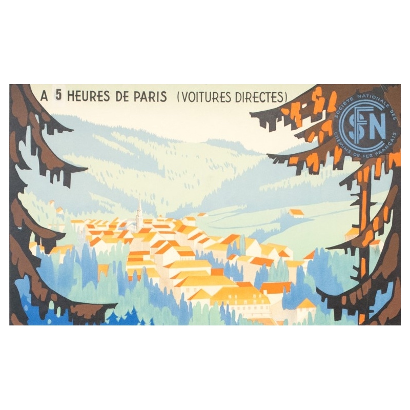 Vintage travel poster - Sénéchal - 1939 - Plombières Les Bains - 39.4 by 24 inches - 2