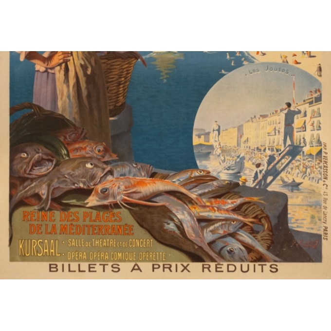 Affiche ancienne de voyage - Roussy - Circa 1910 - Cette Sètes Languedoc PLM - 106.5 par 75 cm - 3