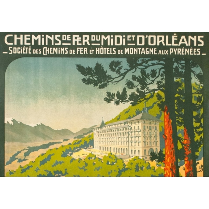 Vintage travel poster - Henri Germa - Circa 1910 - Font Romeu Pyrénées - 42.1 by 30.1 inches - 2