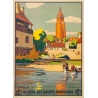 Vintage travel poster - Geo François - 1927 - Le Jura Arbois Ses Routes d'Autocars - 41.9 by 30.3 inches