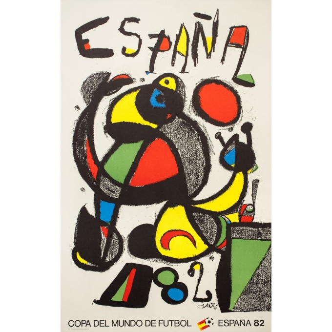 Affiche ancienne de publicité - Miro - 1982 - Coupe du Monde de Football - 102 par 60 cm