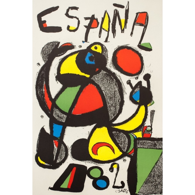 Affiche ancienne de publicité - Miro - 1982 - Coupe du Monde de Football - 102 par 60 cm - 2