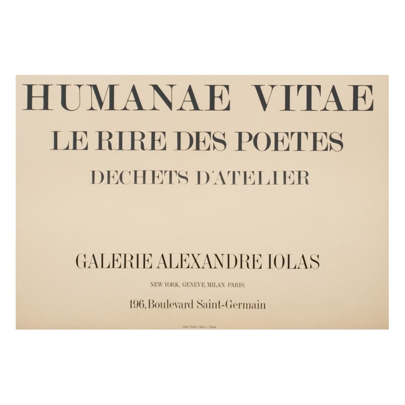 Affiche ancienne d'exposition - Max Ernst - 1969 - Humanae Vitae Lithographie - 77 par 56 cm - 3