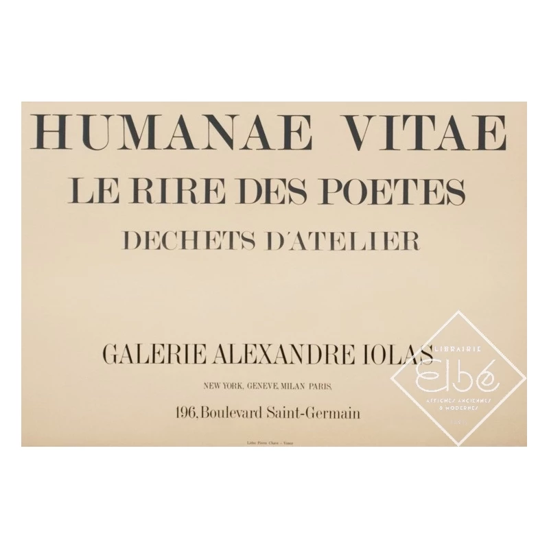 Vintage exhibition poster - Max Ernst - 1969 - Humanae Vitae - 30.3 by 22 inches - 3