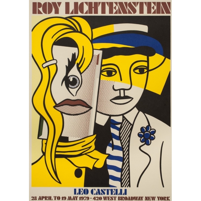 Affiche ancienne d'exposition - Roy Lichtenstein - 1979 - Roy Lichtenstein - 90 par 66 cm - 2