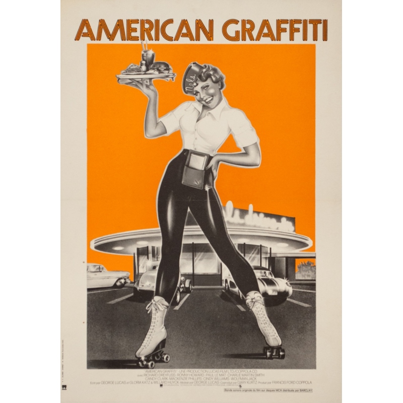 Affiche ancienne de cinéma - 1973 - American Graffiti Petit Format - 66 par 40 cm
