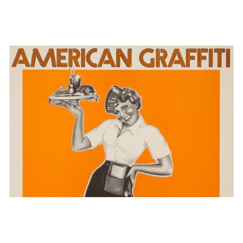 Affiche ancienne de cinéma - 1973 - American Graffiti Petit Format - 66 par 40 cm - 2