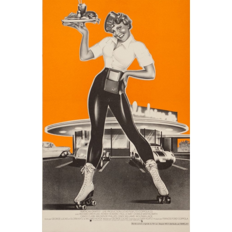 Original vintage movie poster - 1973 - American Graffiti Small Size - 26 by 15.8 inches - 3