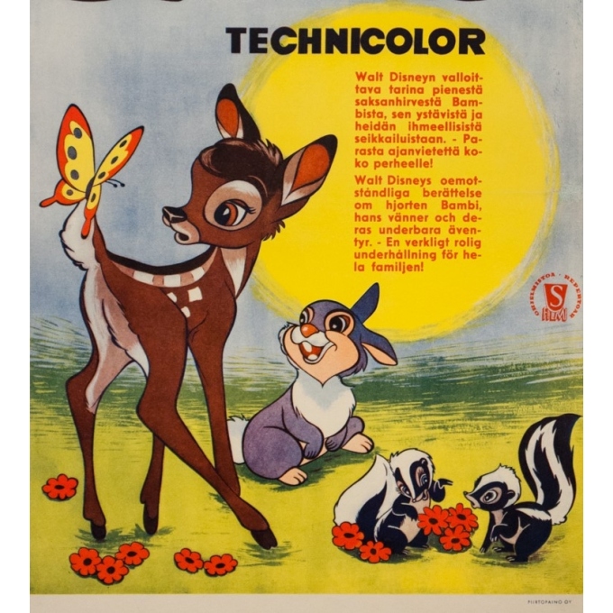 Affiche ancienne de cinéma - Circa 1980 - Bambi Scandinave - 60 par 41 cm - 3