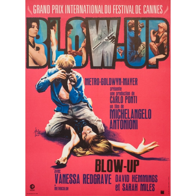 Affiche ancienne de cinéma - Georges Kerfyser - 1967 - Blow Up - 79 par 58 cm