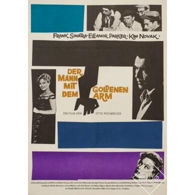 Original vintage movie poster - Saul Bass - Circa 1960 - Der Mann Mit Dem Goldenen Arm - 33.1 by 23.6 inches