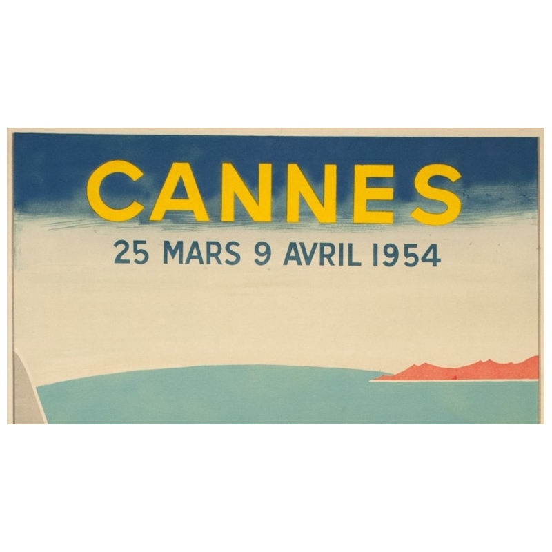 Vintage poster - Piva - 1954 - Festival De Cannes - 38.2 by 24 inches - 2