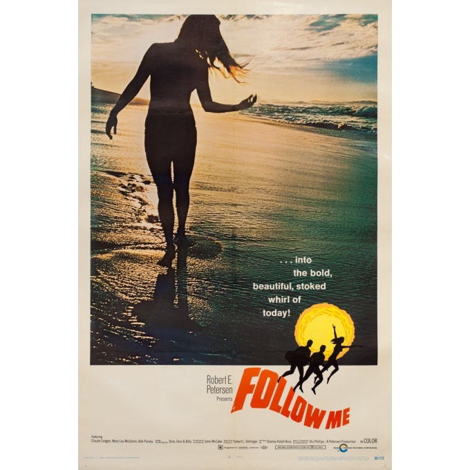 Affiche ancienne de cinéma - One sheet - 1969 - Follow Me Surf One Sheet Usa - 102 par 67 cm