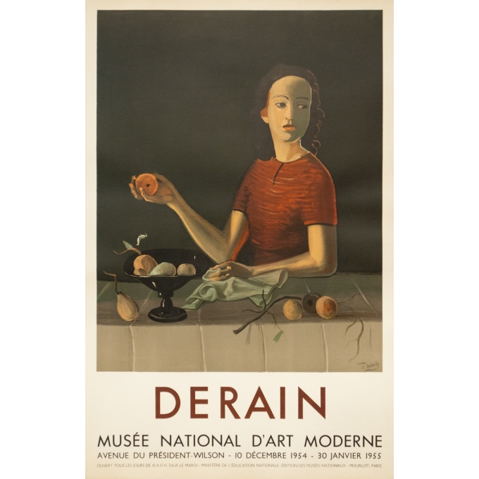 Vintage exhibition poster - Derain - 1954 - Exposition Musée National D'Art Moderne - 29.1 by 18.7 inches Vintage exhibition poster - Derain - 1954 - Exposition Musée National D'Art Moderne - 29.1 by 18.7 inches