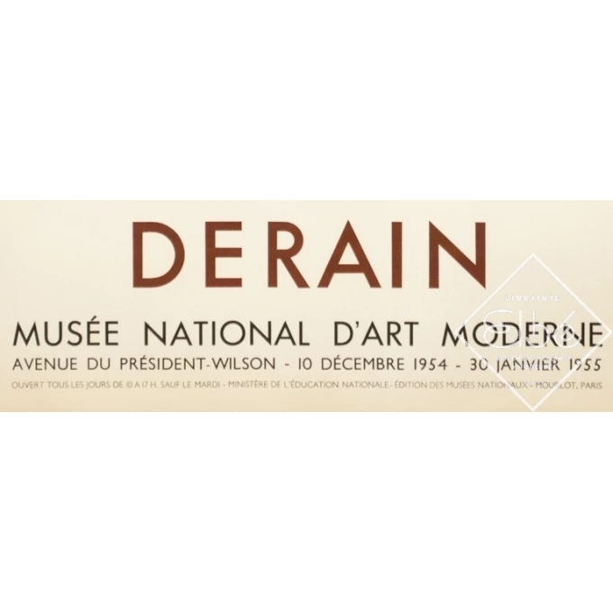 Vintage exhibition poster - Derain - 1954 - Exposition Musée National D'Art Moderne - 29.1 by 18.7 inches - 3