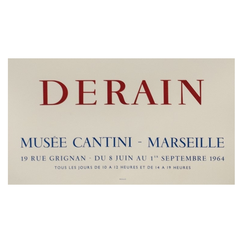 Vintage exhibition poster - Derain - 1964 - Exposition Musée Cantini Marseille - 31.9 by 22.2 inches - 3