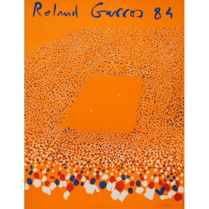 Affiche ancienne de publicité - Gilles Aillaud - 1984 - Roland Garros 84 - 74.5 par 57.5 cm