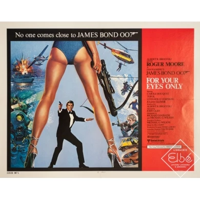 Affiche ancienne de cinéma - 1981 - For Your Eyes Only James Bond 007 - 71.5 par 56 cm