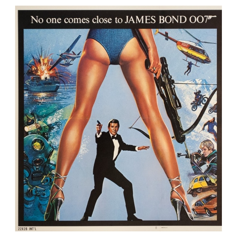 Affiche ancienne de cinéma - 1981 - For Your Eyes Only James Bond 007 - 71.5 par 56 cm - 2