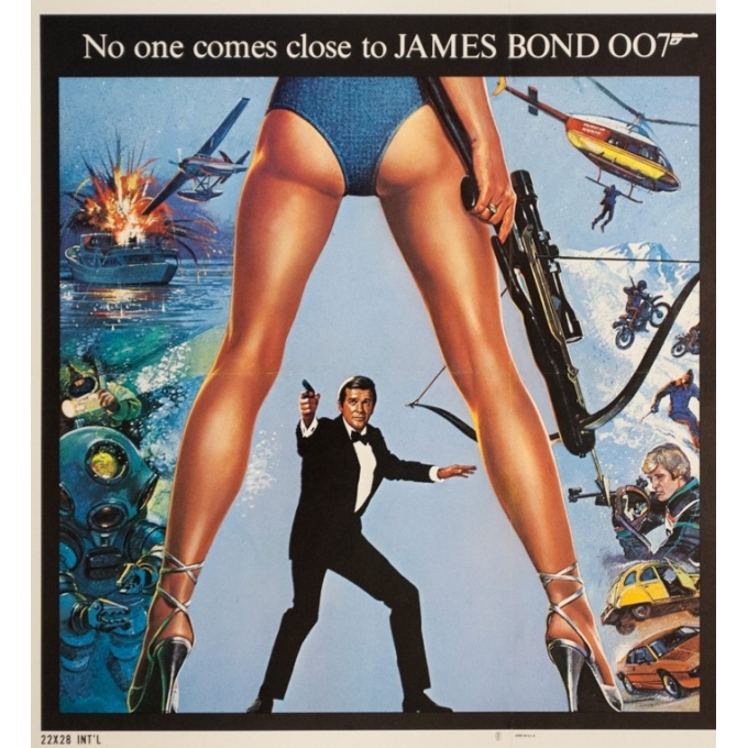 Original vintage movie poster - 1981 - For Your Eyes Only James Bond 007 - 28.2 by 22 inches - 2