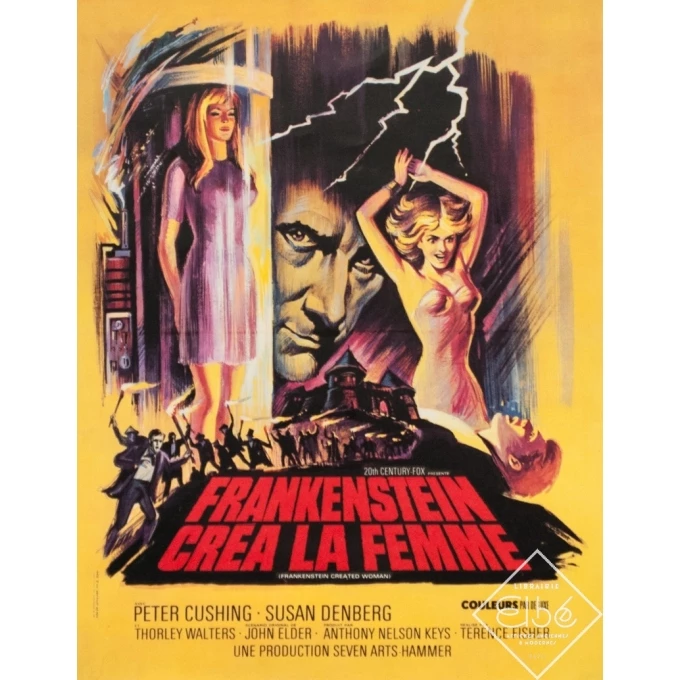 Affiche ancienne de cinéma - 1967 - Frankenstein Crea La Femme - 53 par 41 cm