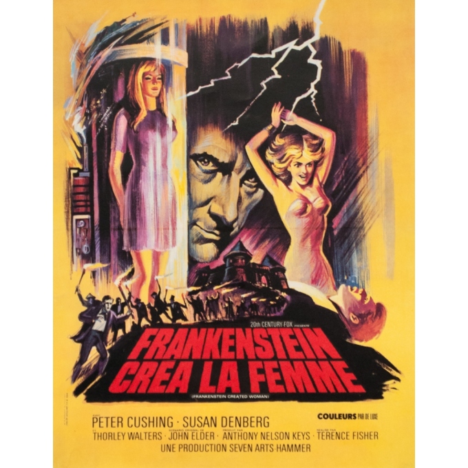 Original vintage movie poster - 1967 - Frankenstein Crea La Femme - 20.9 by 16.1 inches