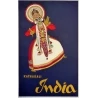 Affiche originale de voyage Kathakali India - 1958 - 101 par 63 cm