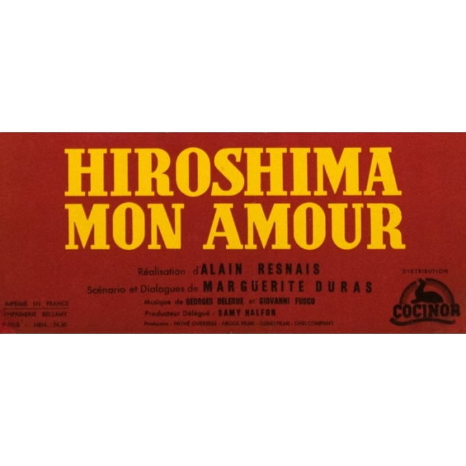 Affiche ancienne de cinéma - cbz - 1959 - Hiroshima Mon Amour - 60 par 39 cm - 3