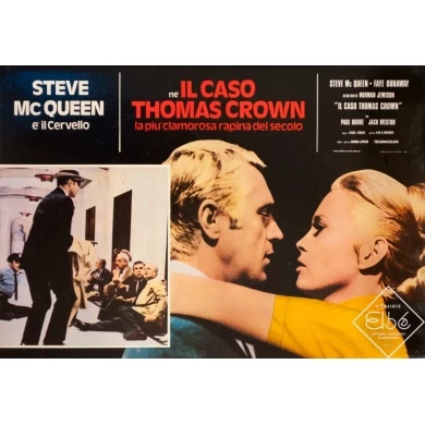 Affiche ancienne de cinéma - 1968 - Il Caso Thomas Crown L'Affaire Thomas Crown Italien - 65.5 par 45.5 cm